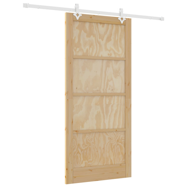 Puerta Corredera  con Juego de Herrajes 93x202 cm de Madera Sólida de Pino. Puerta Interior M 3