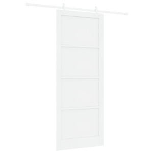 Puerta Deslizante  con Juego de Hardware Blanca 93x232 cm Madera Sólida de Pino. Puerta Interior  'ORKDAL'Blanca 93x232x4 cm Mad H