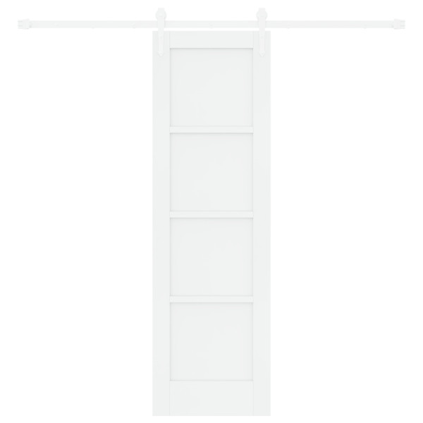 Porta Deslizante  com Conjunto de Hardware Branca 61x198.5 cm Madeira Sólida Pinus M 5