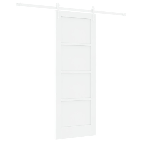Puerta Corredera  con Juego de Hardware Blanca 73.5x198.5 cm Madera Maciza Pino. Puerta Interior  'ORKDAL'Blanca 73.5x198.5x4 cm M 3