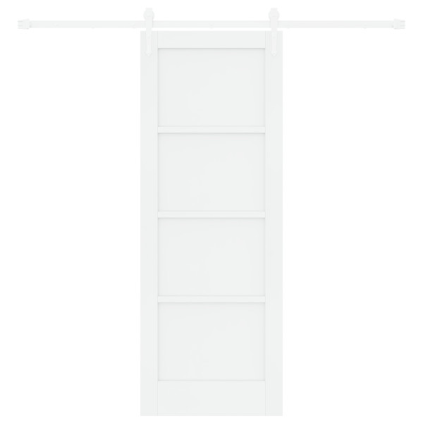 Puerta Corredera  con Juego de Hardware Blanca 73.5x198.5 cm Madera Maciza Pino. Puerta Interior  'ORKDAL'Blanca 73.5x198.5x4 cm M 5