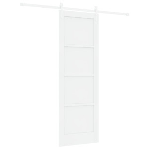 Puerta Deslizante  con Juego de Hardware Blanca 73.5x211 cm Madera Sólida de Pino. Puerta Interior  'ORKDAL'Blanca 73.5x211x4 cm H