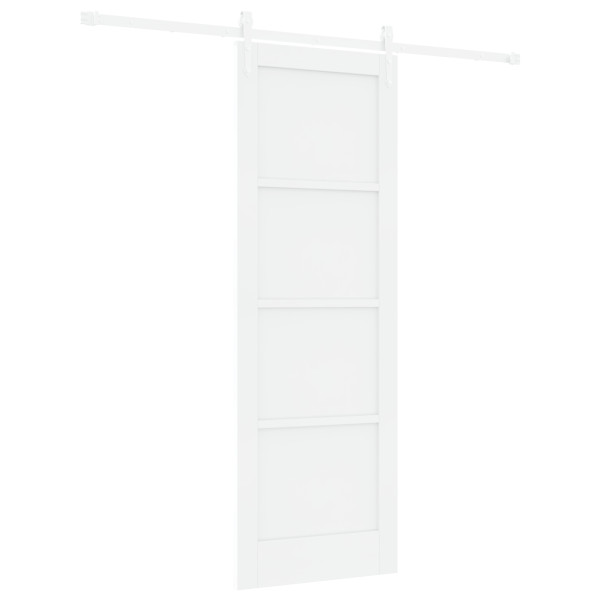 Porta Deslizante  com Conjunto de Hardware Branca 73.5x211 cm Madeira Sólida de Pinho M 2