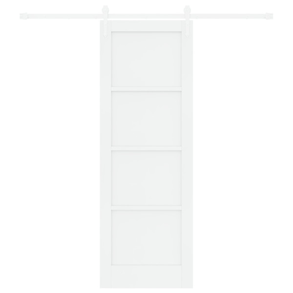 Porta Deslizante  com Conjunto de Hardware Branca 73.5x211 cm Madeira Sólida de Pinho M 5