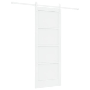 Puerta Corredera  con Juego de Hardware Blanca 78x202 cm Madera Maciza de Pino. Puerta Interior  'ORKDAL'Blanca 78x202x4 cm Made H