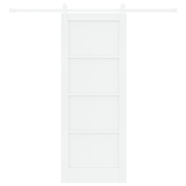 Puerta Corredera  con Juego de Hardware Blanca 78x202 cm Madera Maciza de Pino. Puerta Interior  'ORKDAL'Blanca 78x202x4 cm Made M 5