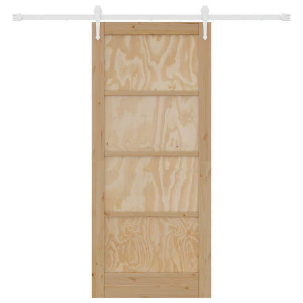 Puerta Corredera  con Juego de Hardware 86x198.5 cm Madera Maciza de Pino. Puerta Interior  'ORKDAL'86x198.5x4 cm Madera Maciza  M 5