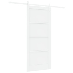 Puerta Corredera  con Juego de Accesorios Blanca 86x198.5 cm Madera Sólida de Pino. Puerta Interior  'ORKDAL'Blanca 86x198.5x4 c H