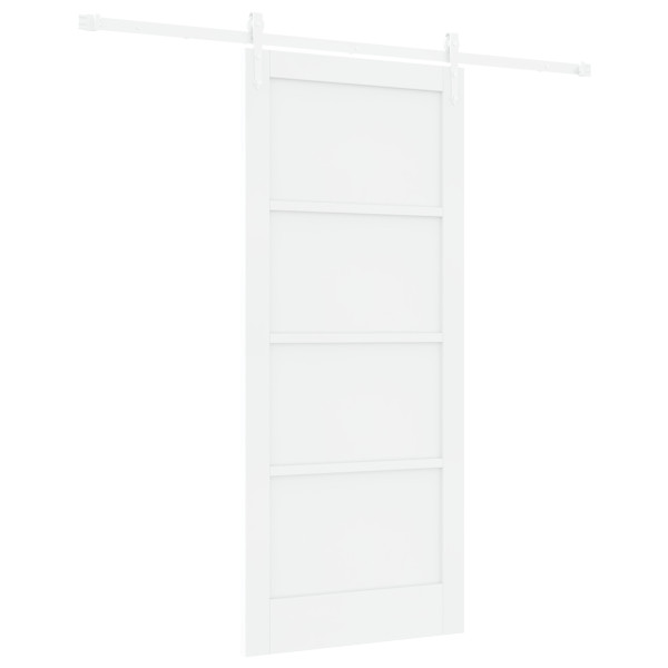 Puerta Corredera  con Juego de Accesorios Blanca 86x198.5 cm Madera Sólida de Pino. Puerta Interior  'ORKDAL'Blanca 86x198.5x4 c M 2