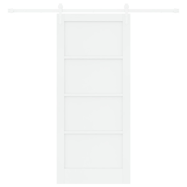 Puerta Corredera  con Juego de Accesorios Blanca 86x198.5 cm Madera Sólida de Pino. Puerta Interior  'ORKDAL'Blanca 86x198.5x4 c M 5