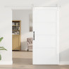 Porta Deslizante  com Conjunto de Hardware Branco 93x202 cm Madeira Sólida de Pinho 4
