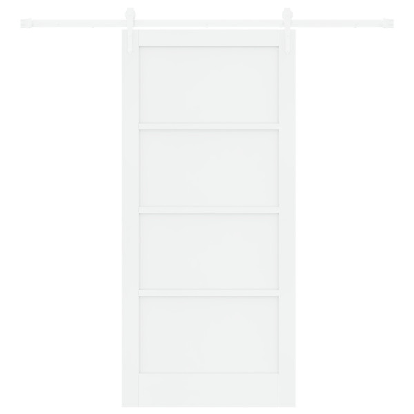 Puerta Corrediza  con Juego de Hardware Blanco 93x202 cm Madera Sólida de Pino. Puerta Interior  “ORKDAL” Blanca 93x202x4 cm Mad M 5