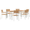 Set de Comedor de Jardín  de 7 Piezas de Madera Sólida de Teca. Mesa de Comedor Exterior  200x90x74.5 cm de Madera Sólida de Tec 4