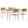 Set de Comedor para Jardín  de 5 Piezas de Madera Sólida de Acacia. Mesa de Comedor al Aire Libre  150x90x75 cm de Madera Sólida 3