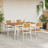 Set de Comedor para Jardín  de 5 Piezas de Madera Sólida de Acacia. Mesa de Comedor al Aire Libre  150x90x75 cm de Madera Sólida 5