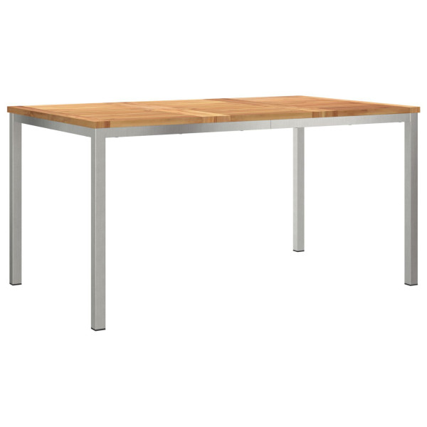 Juego de Comedor de Jardín de 7 Piezas Madera Maciza de Teca.  Mesa de Comedor al Aire Libre 150x90x75 cm Madera Maciza de Teca M 5