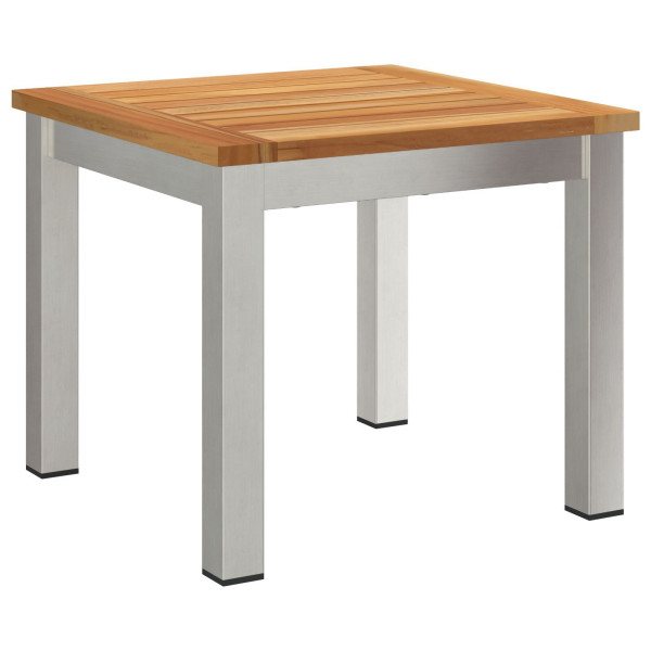 Tumbona con Sillas de Jardín 3 Pcs de Madera Maciza de Teca M 5