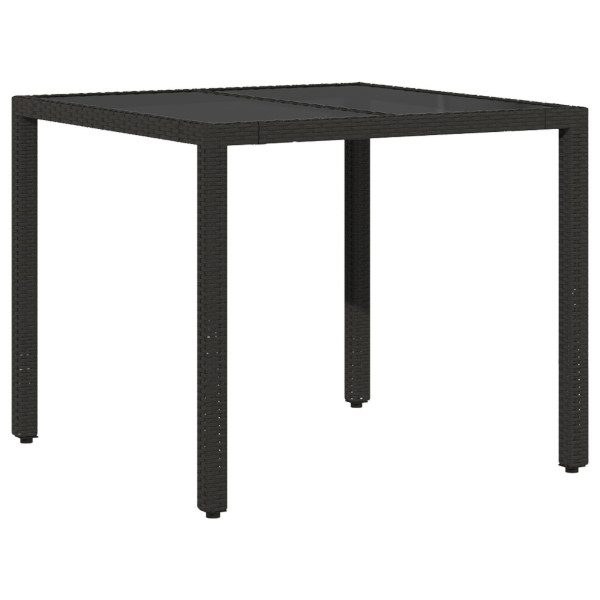 Juego de Comedor de Jardín de 9 Piezas de Rattan Poliéster Negro M 5