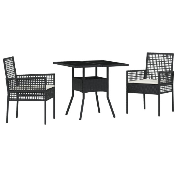 Conjunto de Jantar de 5 Peças Cinza Claro Rattan M 2