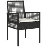 Conjunto de Jantar Jardim 3 Peças Preto Poli Rattan 5