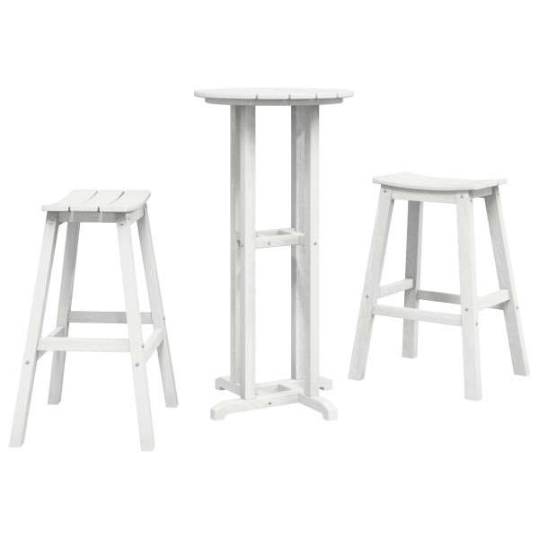 Conjunto de Bar Jardim 3 Peças Branco HDPE M 2