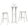 Conjunto de Bar Jardim 3 Peças Branco HDPE 3