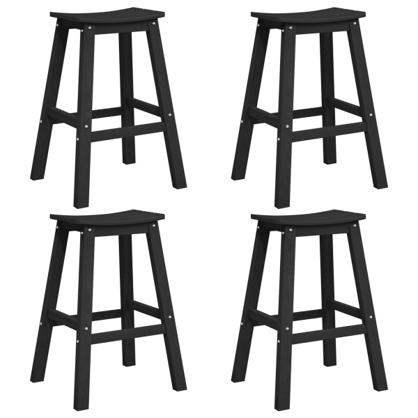 Banquetas de Bar  6 pcs Preto HDPE M 3