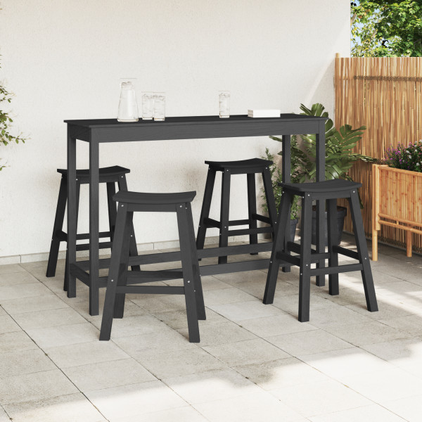 Taburetes de Bar  6 pcs HDPE Negro. Taburetes de Bar  2 pcs HDPE Negro M 4