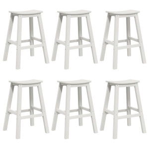 Taburetes de Bar  9 pcs Blanco HDPE. Taburetes de Bar  2 pcs Blanco HDPE H