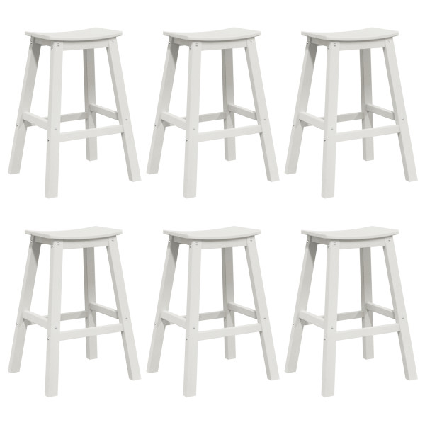 Taburetes de Bar  9 pcs Blanco HDPE. Taburetes de Bar  2 pcs Blanco HDPE M 3