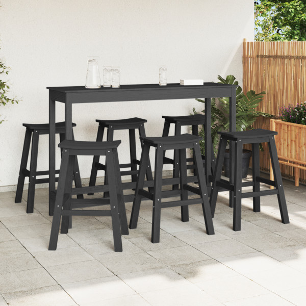 Cadeiras de Bar  9 pcs Preto HDPE M 4