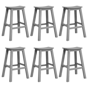 Taburetes de Bar  9 pcs Gris Claro HDPE. Taburetes de Bar  2 pcs Gris Claro HDPE H