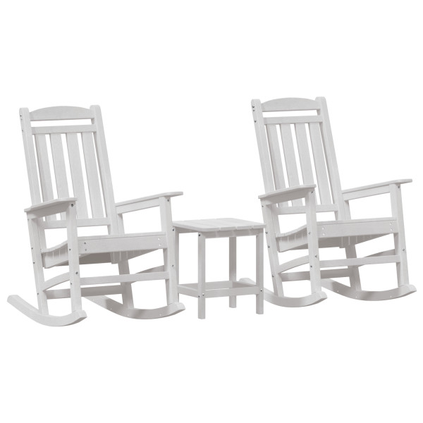 Conjunto de Lounge para Jardim de 3 Peças  Branco HDPE M 2