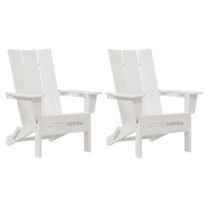 sillas Adirondack plegables  2 pcs Blanco 74.5x80.5x90 cm HDPE. Silla Adirondack plegable  Blanca 74.5x80.5x90 cm HDPE H