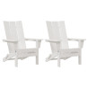 Cadeiras Adirondack Dobráveis  2 pcs Branca 74.5x80.5x90 cm HDPE 2