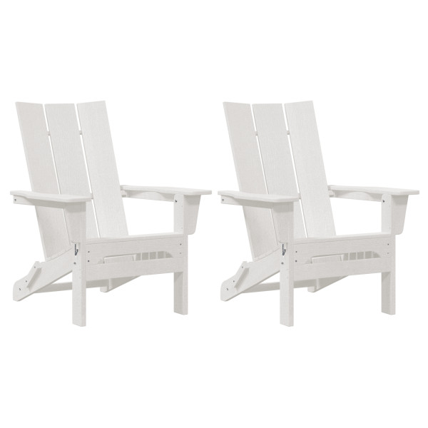 Cadeiras Adirondack Dobráveis  2 pcs Branca 74.5x80.5x90 cm HDPE M 3