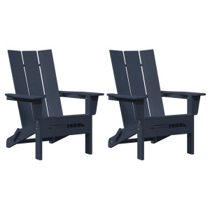 Sillas Adirondack Plegables  2 pcs Azul Marino 74.5x80.5x90 cm HDPE. Silla Adirondack Plegable Azul Marino 74.5x80.5x90 cm HDPE H