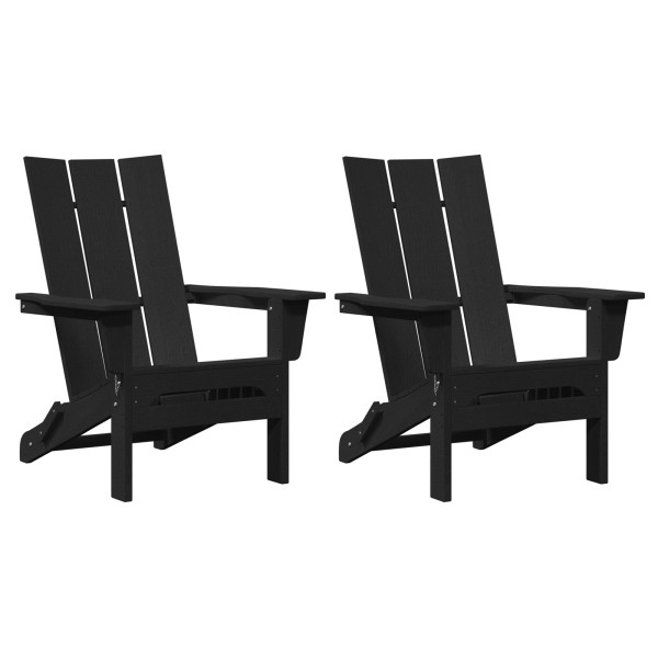 Sillas Adirondack Plegables  2 pcs Negra 74.5x80.5x90 cm HDPE. Silla Adirondack Plegable Negra  74.5x80.5x90 cm HDPE M 2