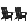 Cadeiras Adirondack Dobráveis  2 pcs Preto 74.5x80.5x90 cm HDPE 3