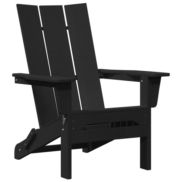 Cadeiras Adirondack Dobráveis  2 pcs Preto 74.5x80.5x90 cm HDPE M 5
