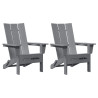 Sillas Adirondack Plegables  2 pcs Gris Claro 74.5x80.5x90 cm HDPE. Silla Adirondack Plegable  Gris Claro 74.5x80.5x90 cm HDPE 2