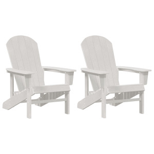 Sillas Adirondack  2 pcs Blanco 74x82x90 cm HDPE. Silla Adirondack  Blanca 74x82x91 cm HDPE H
