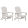 Sillas Adirondack  2 pcs Blanco 74x82x90 cm HDPE. Silla Adirondack  Blanca 74x82x91 cm HDPE 3
