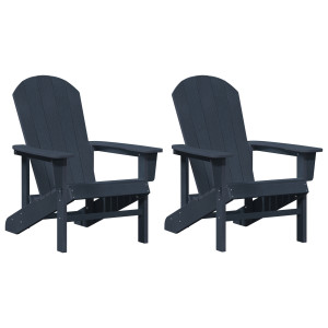 Sillas Adirondack 2 pcs Azul Marino 74x82x90 cm HDPE.  Silla Adirondack Azul Marino 74x82x91 cm HDPE H