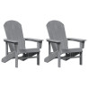 Sillas Adirondack  2 pcs Gris Claro 74x82x90 cm HDPE. Silla Adirondack  Gris Claro 74x82x91 cm HDPE 2