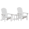 Juego de Jardín de 3 Piezas  Blanco HDPE. Silla Adirondack  Blanca 74x82x91 cm HDPE. Mesa Auxiliar Adirondack  Blanca 38x38x45 c 4