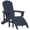 Sillas Adirondack de  con reposapiés 2 pcs Azul Marino HDPE. Silla Adirondack de  con reposapiés Azul Marino HDPE 5