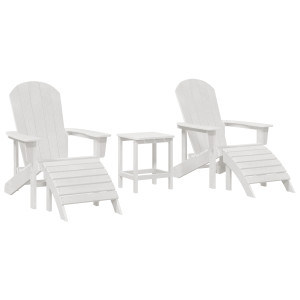 Conjunto de Lounge para Jardim 3 Peças Branco HDPE H