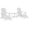 Conjunto de Lounge para Jardim 3 Peças Branco HDPE 3