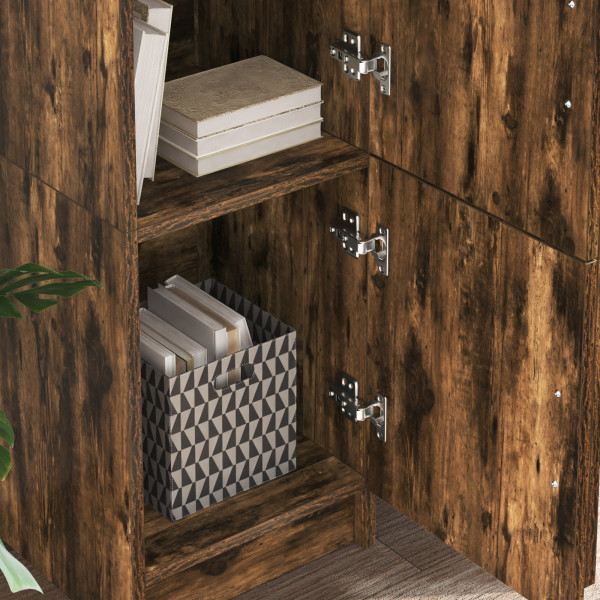 Escritorio con Almacenamiento de Roble Ahumado y Madera Compensada M 5